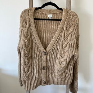 Brown Fisherman Cardigan